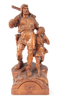 Lot 876 - A LATE 19th CENTURY SWISS BLACK FOREST CARVED...