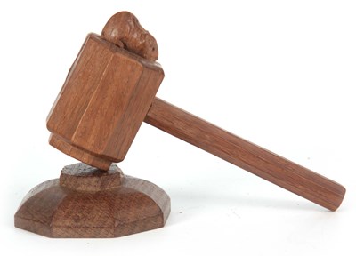 Lot 881 - AN UNUSUAL ROBERT 'MOUSEMAN' THOMPSON GAVEL ON...