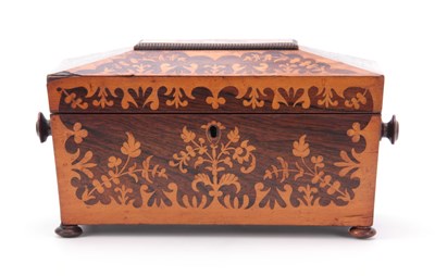 Lot 894 - A 19TH CENTURY ROSEWOOD AND BURR MAPLE INLAID...