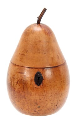 Lot 896 - A GEORGE III PEAR SHAPED TEA CADDY with hinged...