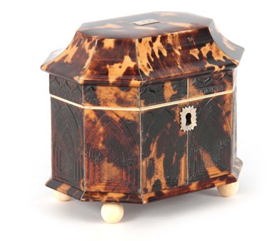 Lot 898 - A RARE EARLY 19TH CENTURY TORTOISESHELL AND...