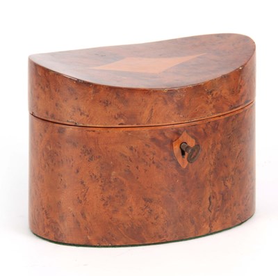 Lot 900 - A 20TH CENTURY OVAL INVERTED TOP BURR YEWOOD...