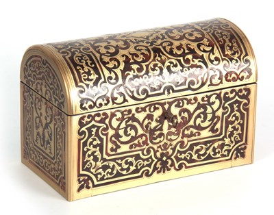 Lot 902 - A 19TH CENTURY DOMED TOP TORTOISESHELL BOULLE...