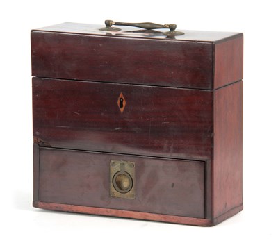 Lot 923 - A GEORGE III MAHOGANY APOTHECARY BOX with...