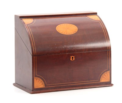 Lot 926 - AN EDWARDIAN DOME FRONTED INLAID MAHOGANY...