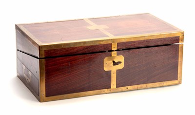 Lot 929 - A FINE LATE GEORGIAN BRASS BOUND MAHOGANY...