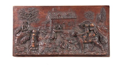 Lot 932 - AN 18TH CENTURY CONTINENTAL CARVED OAK PANEL...