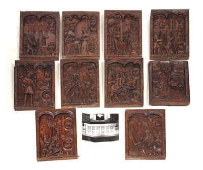 Lot 933 - A SET OF TEN 19TH CENTURY GOTHIC REVIVAL...