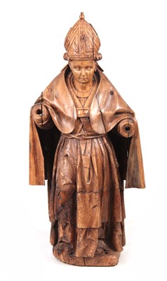 Lot 934 - AN EARLY 15TH / 16TH CENTURY CARVED FRUITWOOD...