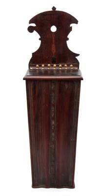 Lot 937 - A GEORGE III MAHOGANY AND FRUITWOOD CANDLE BOX...
