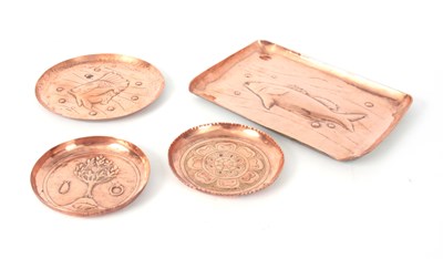 Lot 949 - A COLLECTION OF FOUR ARTS AND CRAFTS COPPER...