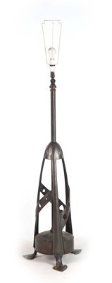 Lot 955 - A STYLISH ART NOVEAU COPPER STANDARD LAMP with...