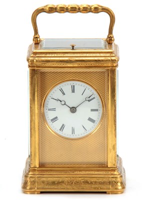 Lot 970 - A 19TH CENTURY FRENCH GILT BRASS ENGRAVED...