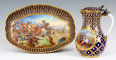 Lot 92 - AN UNUSUAL 18TH CENTURY SEVRES BULBOUS EWER...
