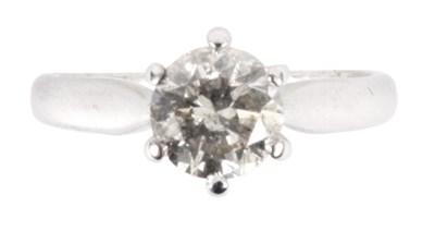 Lot 205 - AN 18CT WHITE GOLD SOLITAIRE DIAMOND RING the...