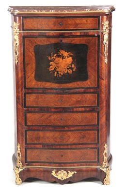 Lot 722 - A 19TH CENTURY FRENCH SERPENTINE SHAPED ORMOLU...
