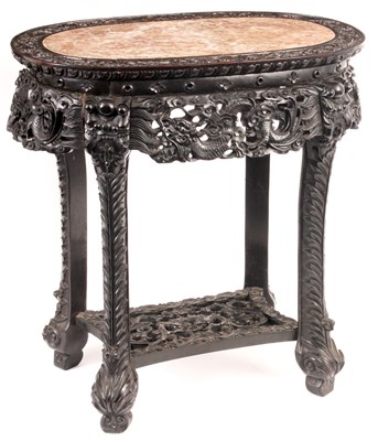 Lot 200 - A 19th CENTURY PROFUSELY CARVED CHINESE...