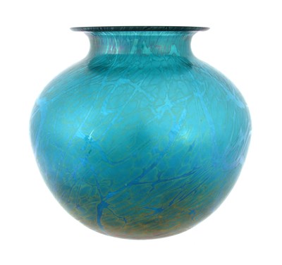 Lot 15 - A JOHN DITCHFIELD IRIDESCENT GLASS VASE etched...