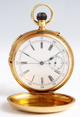Lot 261 - AN 18ct FULL HUNTER MINUTE REPEATING KEYLESS...