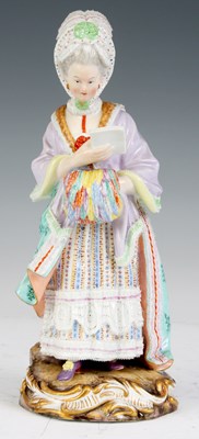 Lot 83 - A 19TH CENTURY MEISSEN STANDING FEMALE FIGURE...