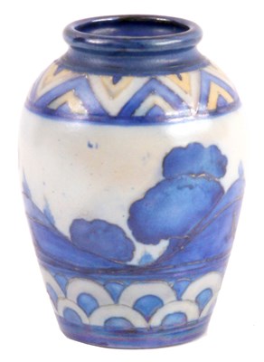 Lot 61 - AN UNUSUAL WILLIAM MOORCROFT BULBOUS VASE tube...