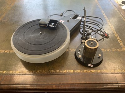 Lot 527 - AN ACRYLIC AND SLATE TURNTABLE WITH MOTORS