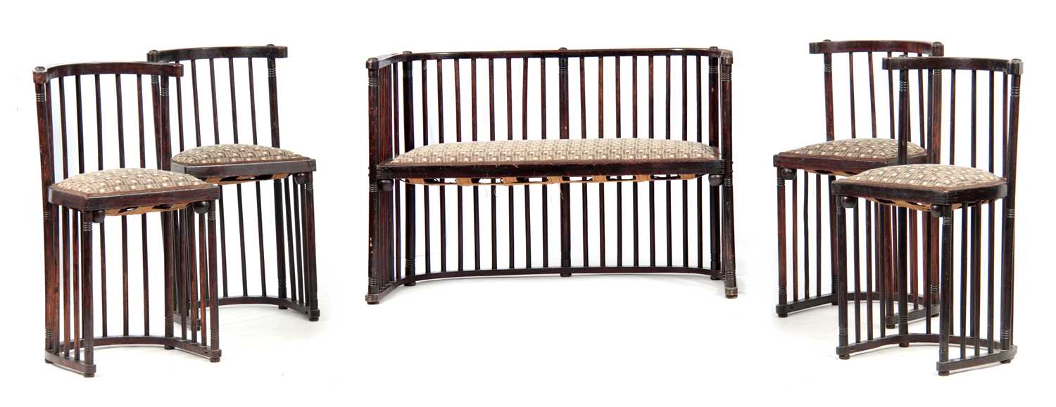 Lot 740 - A JOSEF HOFFMANN, CIRCA 1908 SALON SUITE BY J...
