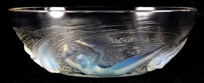 Lot 20 - A LALIQUE OPALESCENT MOULDED GLASS BOWL...