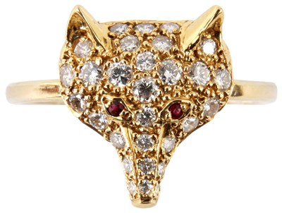 Lot 214 - AN UNUSUAL PERIOD DIAMOND ENCRUSTED FOX HEAD...