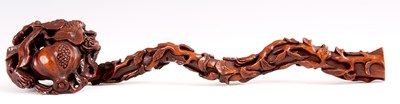Lot 164 - A 19th CENTURY CHINESE BOXWOOD JUI SCEPTRE...