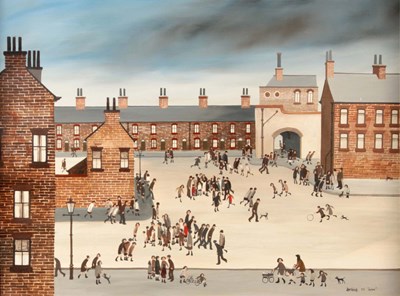Lot 569 - BRIAN SHIELDS (BRAAQ) 1951-1997 OIL ON BOARD...