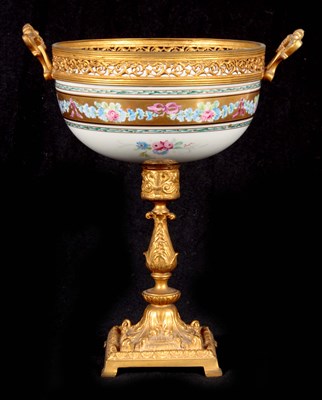 Lot 86 - A 19TH CENTURY FRENCH SERVES PORCELAIN ORMOLU...