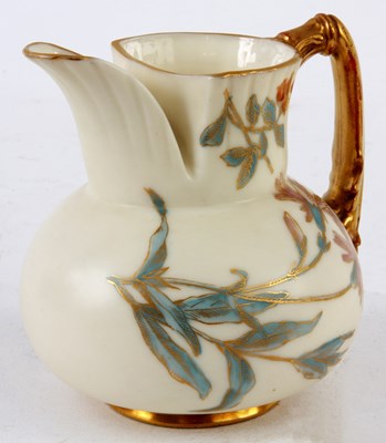 Lot 49 - A ROYAL WORCESTER IVORY GROUND SQUAT BULBOUS...