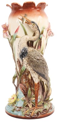 Lot 36 - A LARGE 19TH CENTURY MAJOLICA STICK STAND with...