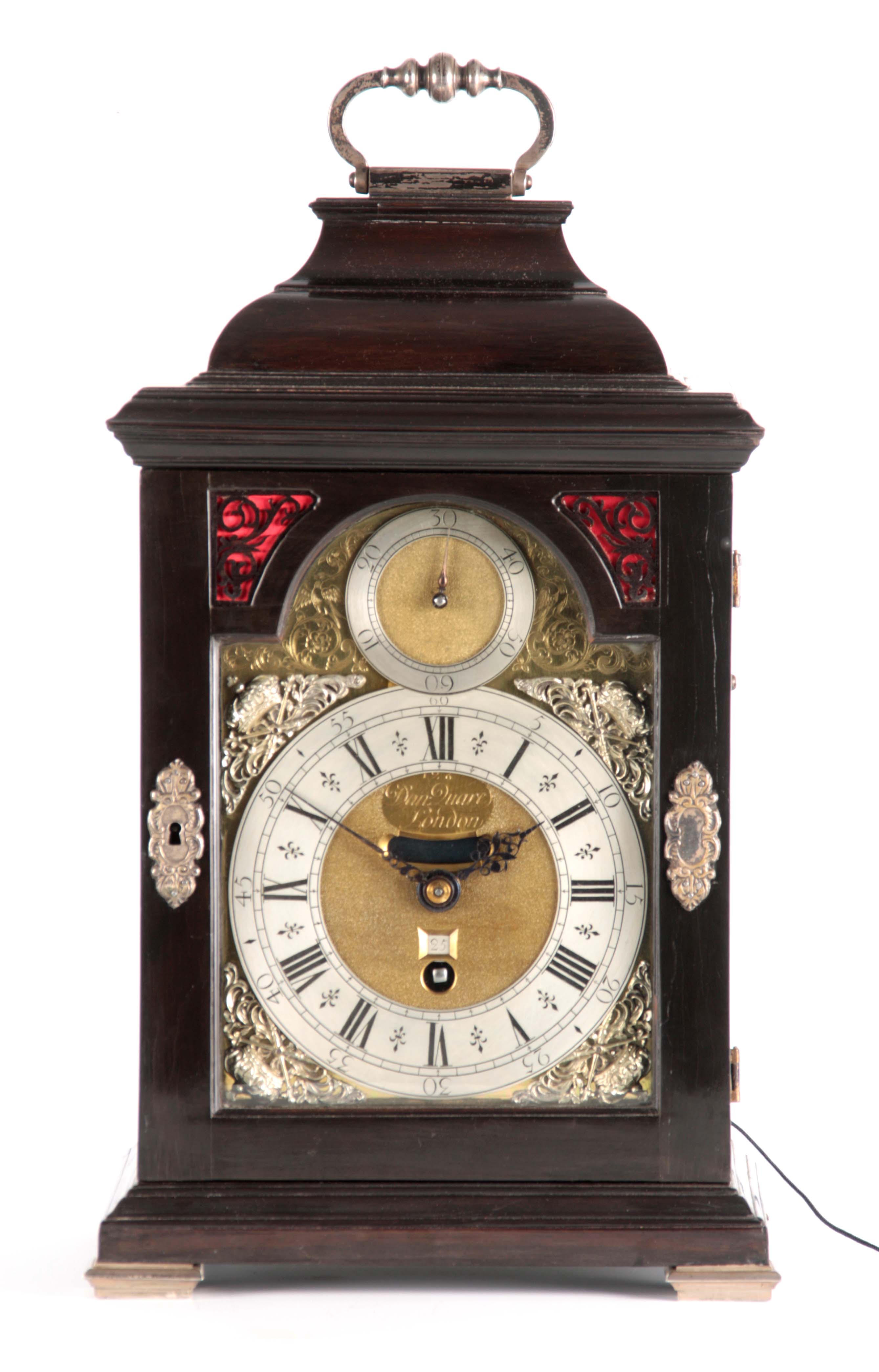 Daniel Quare George I silver-mounted ebonised bracket clock sold by Hutchinson Scott