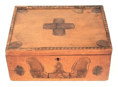 Lot 850 - A 19TH CENTURY FUIRTWOOD AND OLIVE WOOD INLAID...
