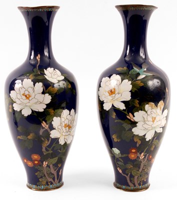 Lot 190 - A PAIR OF LATE 19TH CENTURY ORIENTAL DARK BLUE...