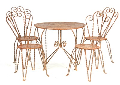 Lot 1048 - A 19TH CENTURY REGENCY STYLE WROUGHT IRON...