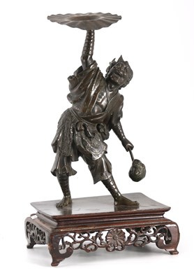 Lot 140 - A LARGE MEIJI PERIOD JAPANESE PATINATED BRONZE...