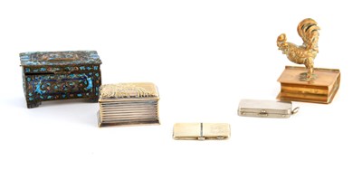 Lot 519 - A COLLECTION OF FIVE STAMP BOXES one modelled...