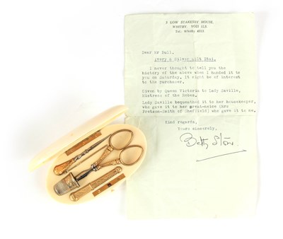 Lot 539 - A LATE 19TH CENTURY IVORY AND SILVER GILT ETUI...