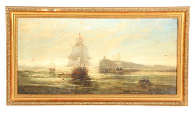 Lot 728 - A 19TH CENTURY MARITIME OIL ON CANVAS Coastal...