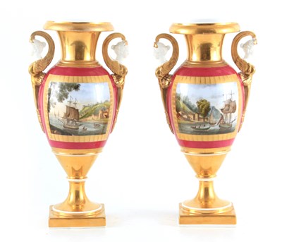 Lot 80 - A PAIR OF 19TH CENTURY PARIS TYPE EMPIRE STYLE...
