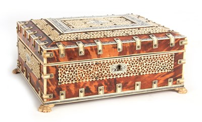 Lot 1000 - A LATE 19TH CENTURY ANGLO-INDIAN TORTOISESHELL...