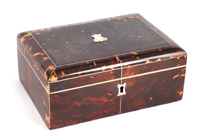 Lot 1005 - A 19TH CENTURY TORTOISESHELL VENEERED...