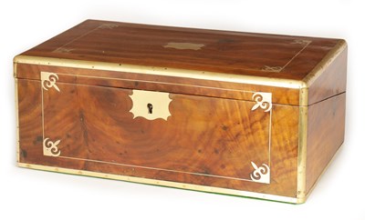 Lot 1012 - A19TH CENTURY CAMPHOR WOOD AND BRASS INLAID...