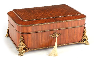 Lot 1014 - A LATE 19TH CENTURY ORMOLU MOUNTED WALNUT AND...