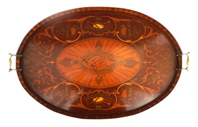 Lot 1018 - A LARGE EDWARDIAN MAHOGANY INALID OVAL...