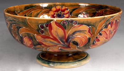 Lot 54 - An early William Moorcroft shallow pedestal...