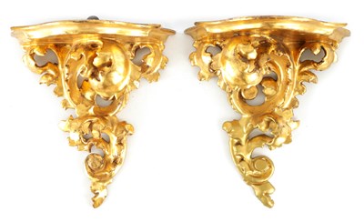 Lot 1039 - A PAIR OF 19TH CENTURY ITALIAN FLORENTINE GILT...